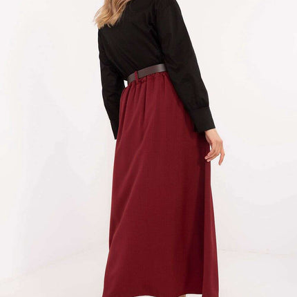 Black Flared Maxi Skirt 201607 Polyester Elastane Blend - Très Elite