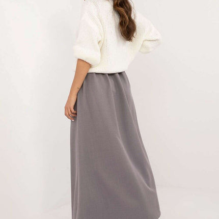 Black Flared Maxi Skirt 201607 Polyester Elastane Blend - Très Elite