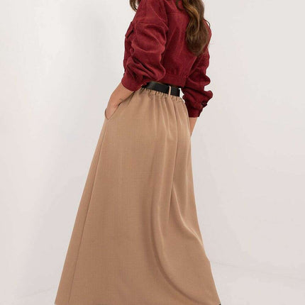 Black Flared Maxi Skirt 201607 Polyester Elastane Blend - Très Elite