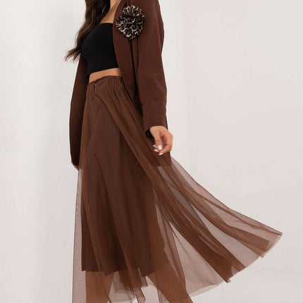 Black Midi Flared Tulle Skirt Model 201596 Polyester