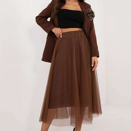 Black Midi Flared Tulle Skirt Model 201596 Polyester - Très Elite
