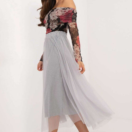 Black Midi Flared Tulle Skirt Model 201596 Polyester - Très Elite