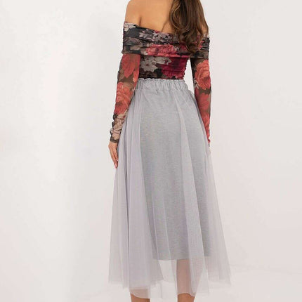 Black Midi Flared Tulle Skirt Model 201596 Polyester - Très Elite