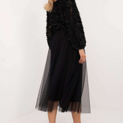 Black Midi Flared Tulle Skirt Model 201596 Polyester - Très Elite