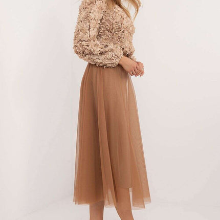 Black Midi Flared Tulle Skirt Model 201596 Polyester - Très Elite