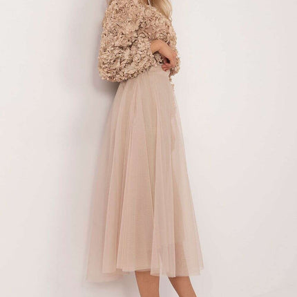 Black Midi Flared Tulle Skirt Model 201596 Polyester - Très Elite