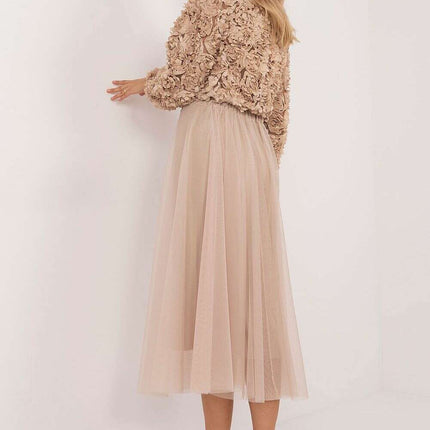 Black Midi Flared Tulle Skirt Model 201596 Polyester - Très Elite