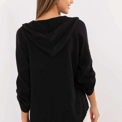 Black Muslin Cotton Womens Casual Shirt Model 213253 - Très Elite