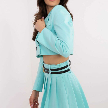 Black Pleated Mini Skirt Model 206340 Cotton Blend Casual - Très Elite