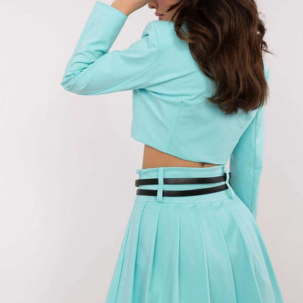Black Pleated Mini Skirt Model 206340 Cotton Blend Casual - Très Elite