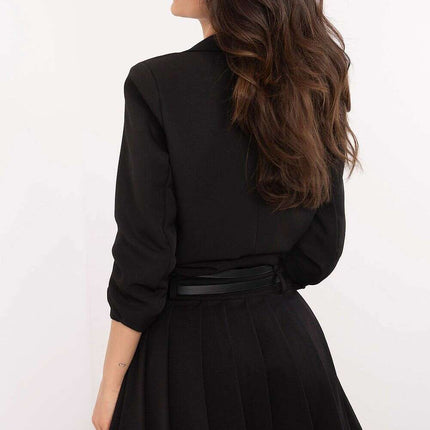 Black Pleated Mini Skirt Model 206340 Cotton Blend Casual - Très Elite