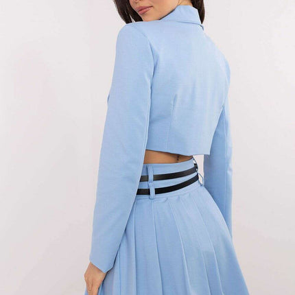 Black Pleated Mini Skirt Model 206340 Cotton Blend Casual - Très Elite