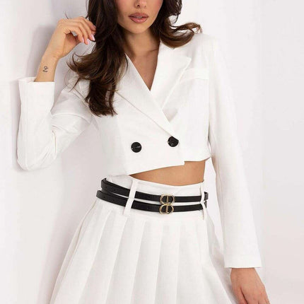 Black Pleated Mini Skirt Model 206340 Cotton Blend Casual