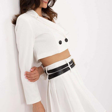 Black Pleated Mini Skirt Model 206340 Cotton Blend Casual - Très Elite