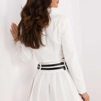 Black Pleated Mini Skirt Model 206340 Cotton Blend Casual - Très Elite