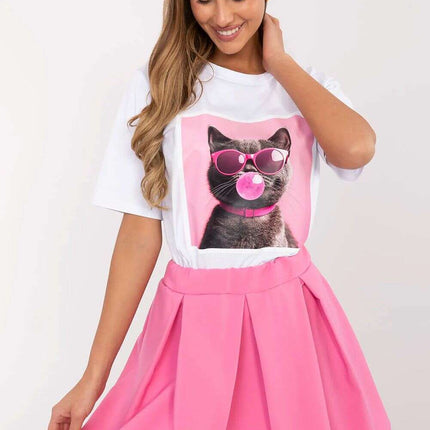 Black Short Skirt Model 209508 With Integrated Shorts