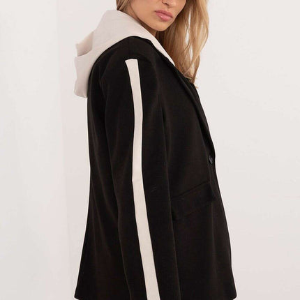 Black Sports Jacket With Detachable Hood All Seasons - Très Elite