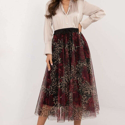 Black Tulle Midi Skirt 202883 With Viscose Lining Elegance