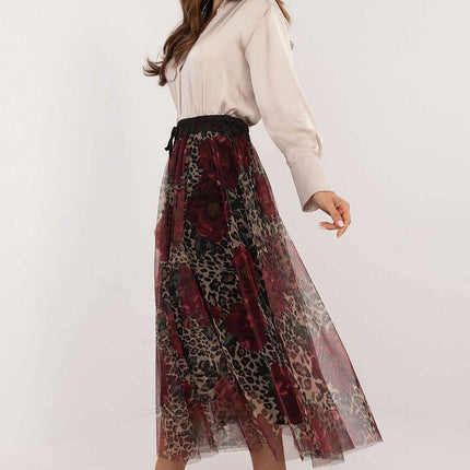 Black Tulle Midi Skirt 202883 With Viscose Lining Elegance - Très Elite