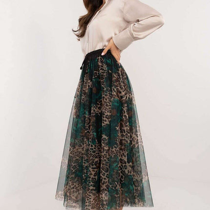 Black Tulle Midi Skirt 202883 With Viscose Lining Elegance - Très Elite