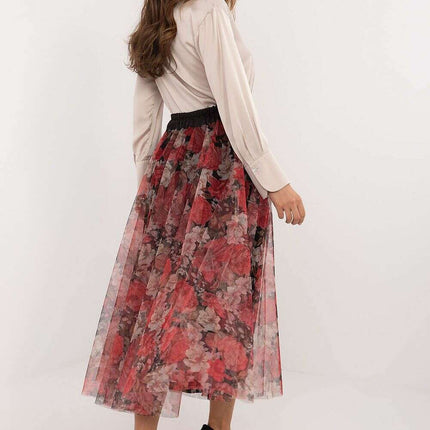 Black Tulle Midi Skirt 202883 With Viscose Lining Elegance - Très Elite