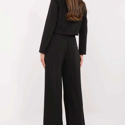 Black Two Piece Blazer And Trousers Set For Office Wear - Très Elite