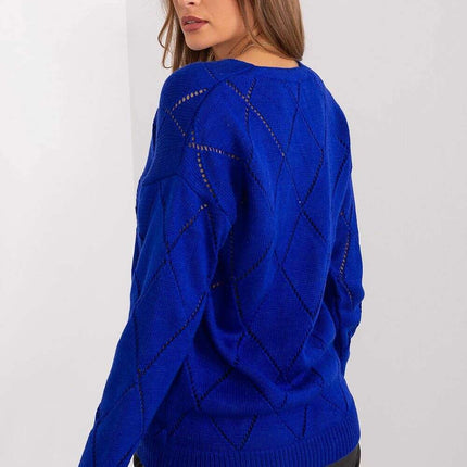 Black Womens Cardigan 208629 Lace Pattern Wool Blend - Très Elite