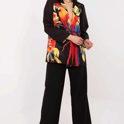 Black Womens Lightweight Blazer Jacket 212531 Casual Spring - Très Elite