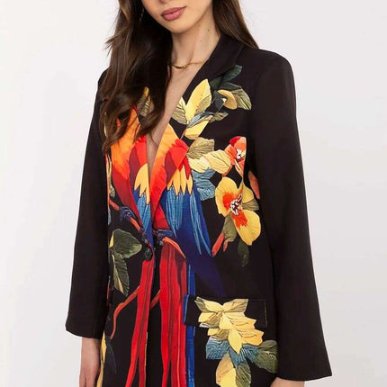 Black Womens Lightweight Blazer Jacket 212531 Casual Spring - Très Elite
