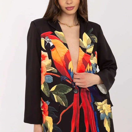 Black Womens Lightweight Blazer Jacket 212531 Casual Spring - Très Elite