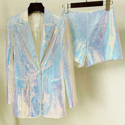 Blazer Shorts Suits Two Piece Sets Sequins - Très Elite