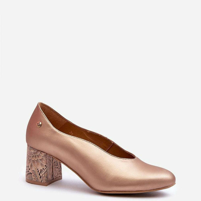 Block heel pumps model 198121