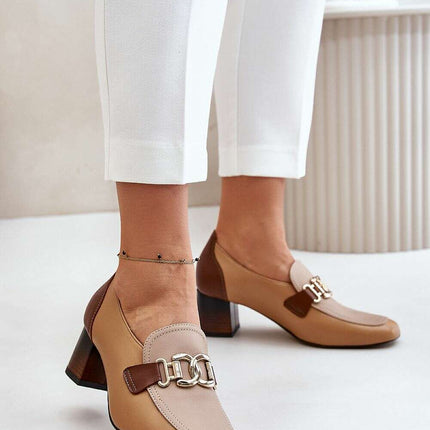 Block heel pumps model 201038