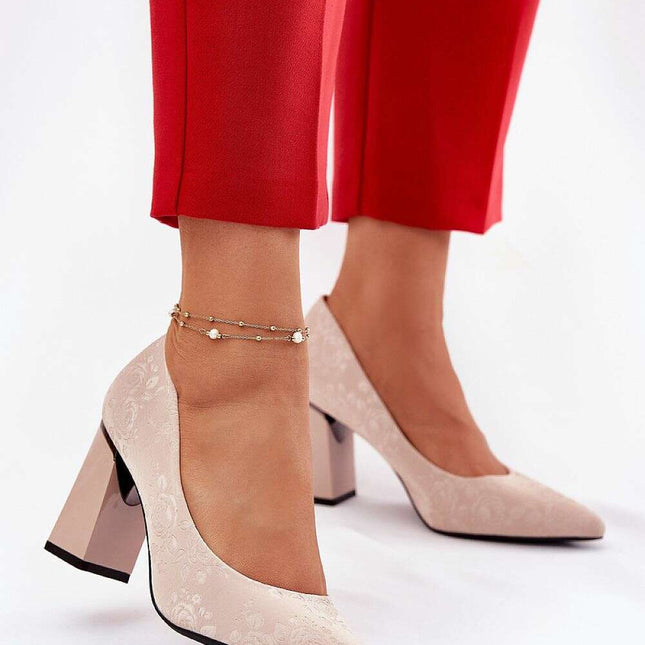 Block heel pumps model 212335