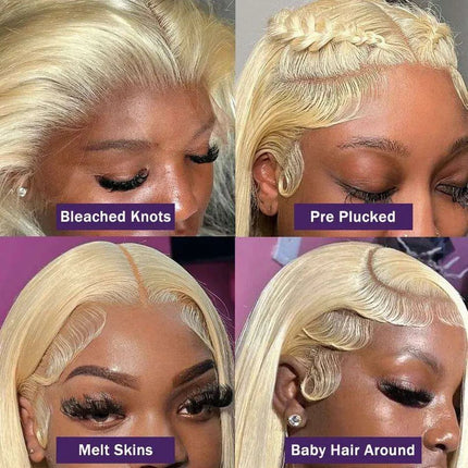 Blonde 613 Luxe Human Hair Lace Front Wig - Elegant and Timeless Hairpiece - Très Elite