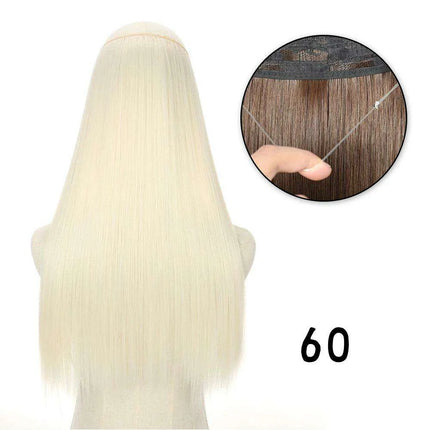 Blonde and Black Halo Hair Extensions for Effortless Volume and Length Boost - Très Elite