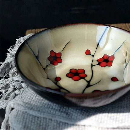 Blossom Serenity: Artisan Hand-Painted Ramen Bowl - Japanese Culinary Masterpiece - Très Elite