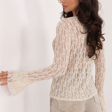 Elegant Fitted Lace Blouse Model 222446 Viscose Elastane For Formal Occasions - Très Elite