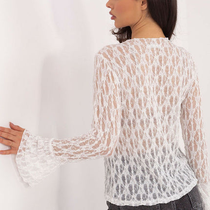 Elegant Fitted Lace Blouse Model 222446 Viscose Elastane For Formal Occasions - Très Elite