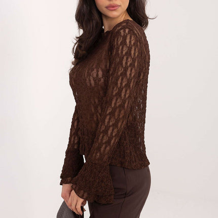 Elegant Fitted Lace Blouse Model 222446 Viscose Elastane For Formal Occasions - Très Elite