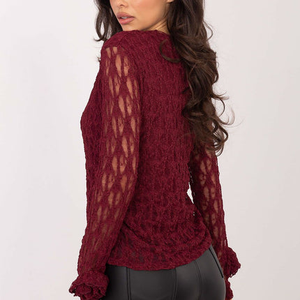 Elegant Fitted Lace Blouse Model 222455 Viscose Elastane - Très Elite