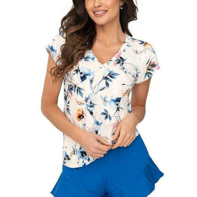Blue Blossom Floral Viscose Sleep Set - Très Elite