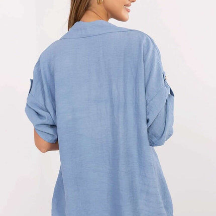 Blue Boho Style Shirt Model 214054 For Women Lightweight - Très Elite