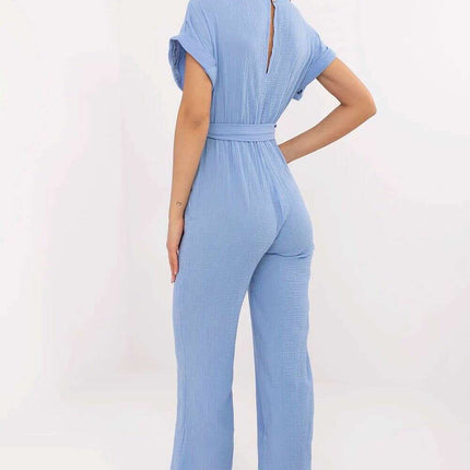 Blue Cotton Jumpsuit 213067 for Women All Day Comfort - Très Elite