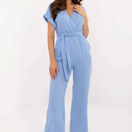 Blue Cotton Jumpsuit 213067 for Women All Day Comfort - Très Elite