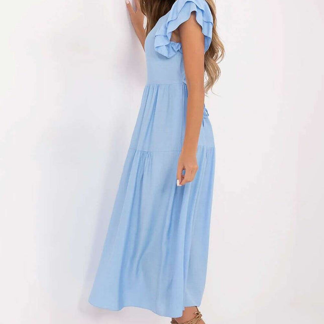 Blue Day Dress Model 215416 With Flared Silhouette Everyday
