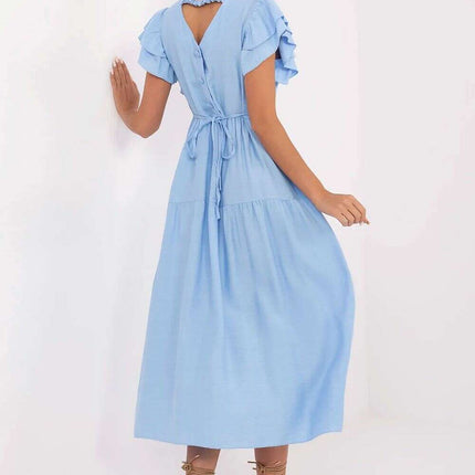 Blue Day Dress Model 215416 With Flared Silhouette Everyday - Très Elite