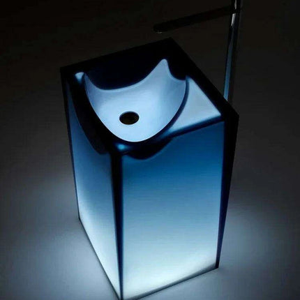 Blue Illumination Floor-Standing Washbasin - Très Elite