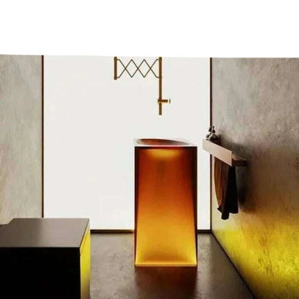 Blue Illumination Floor-Standing Washbasin..