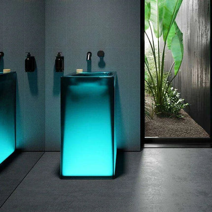 Blue Illumination Floor-Standing Washbasin - Très Elite
